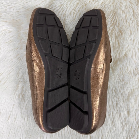 Naturalizer Bashful Soft Bronze Leather Loafers 8.5 Metallic Copper Flats NWOT - Picture 7 of 10
